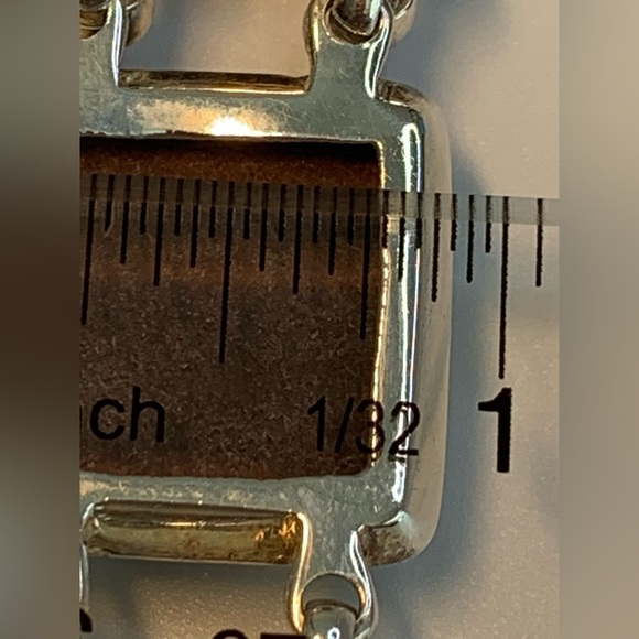 Silpada? Sterling Silver Red Tigers Eye Cabochon Gemstone Toggle Clasp Bracelet - Picture 16 of 16